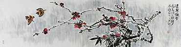 Chinese Plum Blossom Painting,46cm x 180cm,syq21141005-x