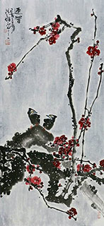 Chinese Plum Blossom Painting,45cm x 96cm,syq21141009-x