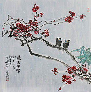 Chinese Plum Blossom Painting,66cm x 66cm,syq21141010-x