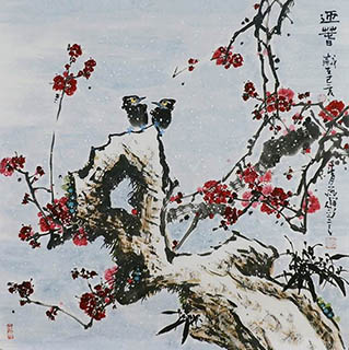 Chinese Plum Blossom Painting,66cm x 66cm,syq21141011-x
