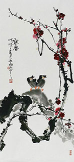 Chinese Plum Blossom Painting,45cm x 96cm,syq21141012-x