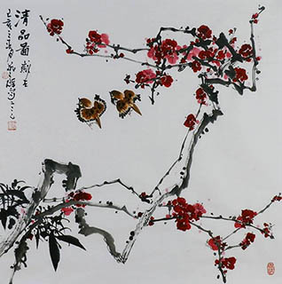 Chinese Plum Blossom Painting,66cm x 66cm,syq21141021-x