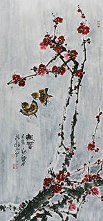 Chinese Plum Blossom Painting,45cm x 96cm,syq21141022-x
