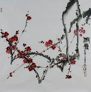 Chinese Plum Blossom Painting,66cm x 66cm,syq21141023-x