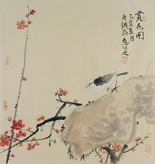 Chinese Plum Blossom Painting,50cm x 50cm,tl21140001-x