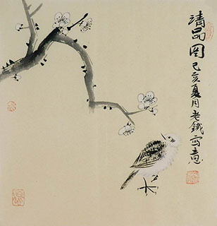 Chinese Plum Blossom Painting,34cm x 34cm,tl21140004-x