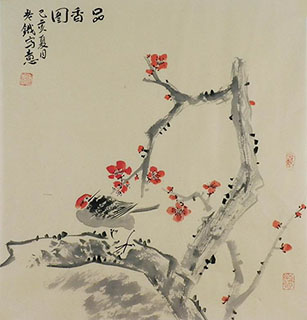Chinese Plum Blossom Painting,50cm x 50cm,tl21140007-x