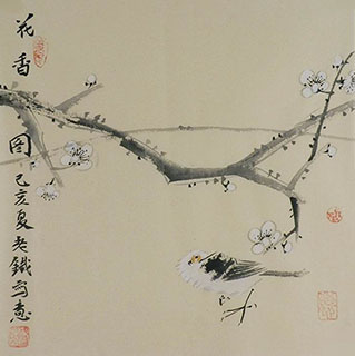 Chinese Plum Blossom Painting,34cm x 34cm,tl21140019-x