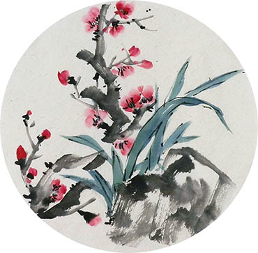 Chinese Plum Blossom Painting,34cm x 34cm,wxg21143002-x