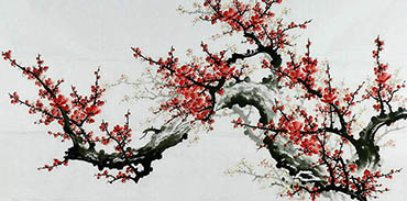 Chinese Plum Blossom Painting,66cm x 136cm,wxg21143003-x