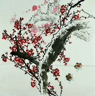 Chinese Plum Blossom Painting,66cm x 66cm,wxg21143004-x