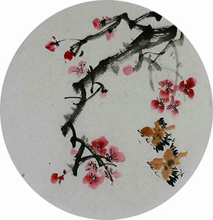 Chinese Plum Blossom Painting,34cm x 34cm,wxg21143006-x