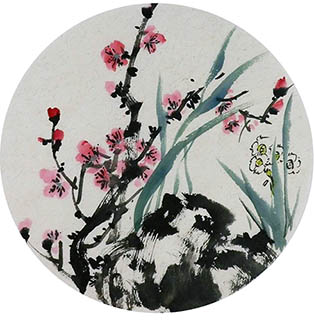 Chinese Plum Blossom Painting,34cm x 34cm,wxg21143007-x