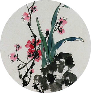 Chinese Plum Blossom Painting,34cm x 34cm,wxg21143013-x