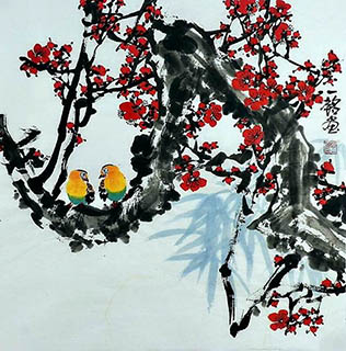 Chinese Plum Blossom Painting,68cm x 68cm,zym21142002-x