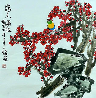 Chinese Plum Blossom Painting,66cm x 66cm,zym21142004-x