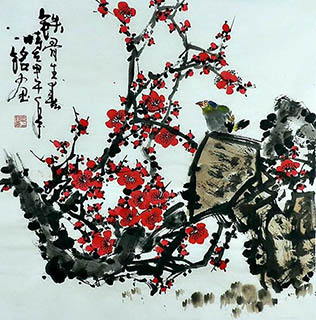 Chinese Plum Blossom Painting,66cm x 66cm,zym21142011-x