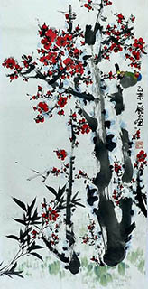 Chinese Plum Blossom Painting,50cm x 100cm,zym21142013-x