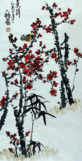 Chinese Plum Blossom Painting,50cm x 100cm,zym21142018-x