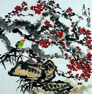 Chinese Plum Blossom Painting,66cm x 66cm,zym21142021-x