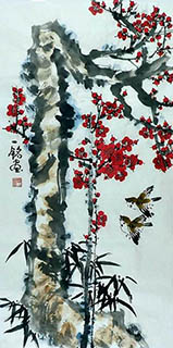 Chinese Plum Blossom Painting,50cm x 100cm,zym21142022-x