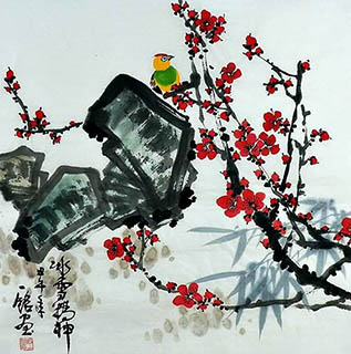 Chinese Plum Blossom Painting,66cm x 66cm,zym21142024-x