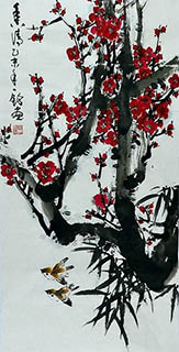 Chinese Plum Blossom Painting,50cm x 100cm,zym21142027-x