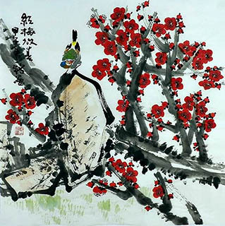 Chinese Plum Blossom Painting,66cm x 66cm,zym21142029-x