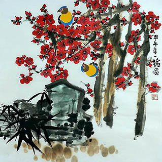 Chinese Plum Blossom Painting,66cm x 66cm,zym21142031-x