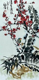 Chinese Plum Blossom Painting,50cm x 100cm,zym21142032-x