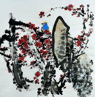 Chinese Plum Blossom Painting,69cm x 46cm,zym21142035-x