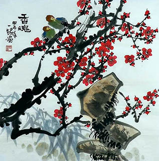 Chinese Plum Blossom Painting,68cm x 68cm,zym21142036-x