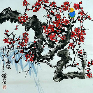 Chinese Plum Blossom Painting,66cm x 66cm,zym21142037-x