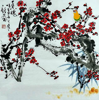 Chinese Plum Blossom Painting,66cm x 66cm,zym21142038-x