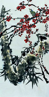 Chinese Plum Blossom Painting,50cm x 100cm,zym21142039-x