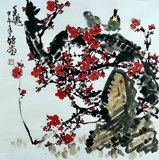 Chinese Plum Blossom Painting,66cm x 66cm,zym21142041-x