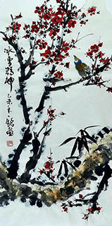 Chinese Plum Blossom Painting,50cm x 100cm,zym21142044-x