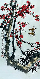 Chinese Plum Blossom Painting,50cm x 100cm,zym21142046-x
