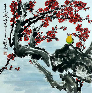 Chinese Plum Blossom Painting,66cm x 66cm,zym21142048-x