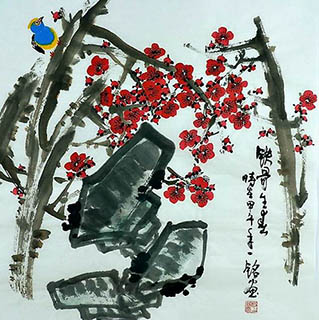 Chinese Plum Blossom Painting,66cm x 66cm,zym21142049-x