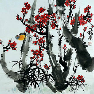 Chinese Plum Blossom Painting,66cm x 66cm,zym21142050-x