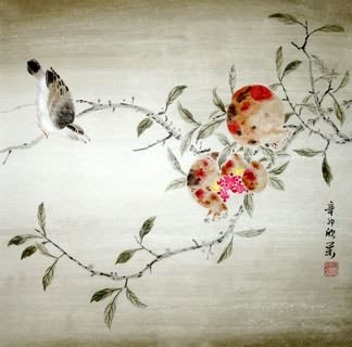 Chinese Pomegranate Painting,50cm x 50cm,2395021-x
