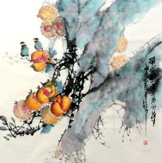 Chinese Pomegranate Painting,69cm x 69cm,2629009-x