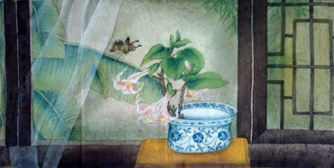 Chinese Qing Gong Painting,50cm x 100cm,2319063-x