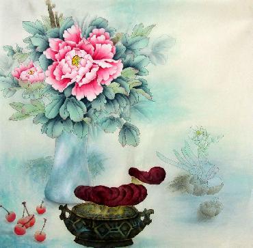 Chinese Qing Gong Painting,66cm x 66cm,2324035-x