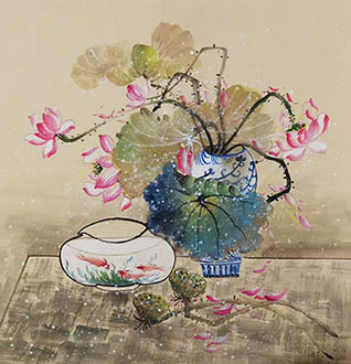 Chinese Qing Gong Painting,68cm x 68cm,2324067-x