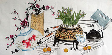 Chinese Qing Gong Painting,50cm x 100cm,2350008-x