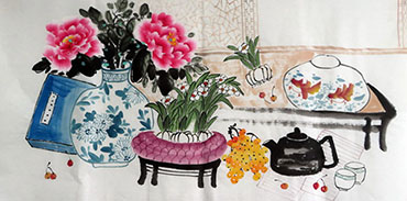 Chinese Qing Gong Painting,50cm x 100cm,2350009-x