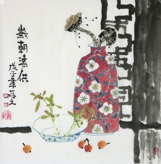 Chinese Qing Gong Painting,50cm x 50cm,2355001-x