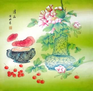 Chinese Qing Gong Painting,66cm x 66cm,2417006-x